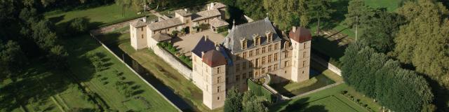 Vue aérienne du Château de Fléchères à Fareins