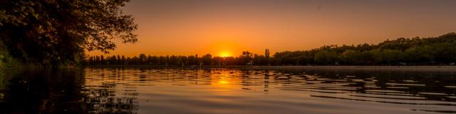 Coucher du soleil sur la Saône à Trévoux