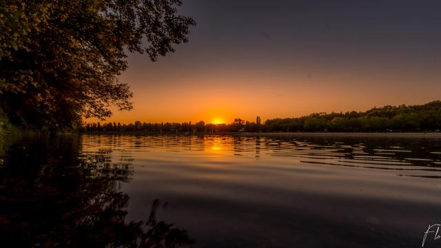 Coucher du soleil sur la Saône à Trévoux