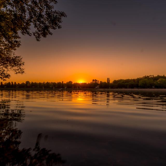 Coucher du soleil sur la Saône à Trévoux